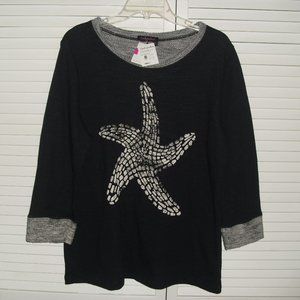 NWT FRESH PRODUCE  BLACK/GRAY SUNSET SWEATSHIRT SZ SM MSRP $69